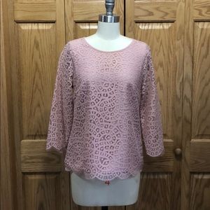 J. Crew pink lace top, sz. 4